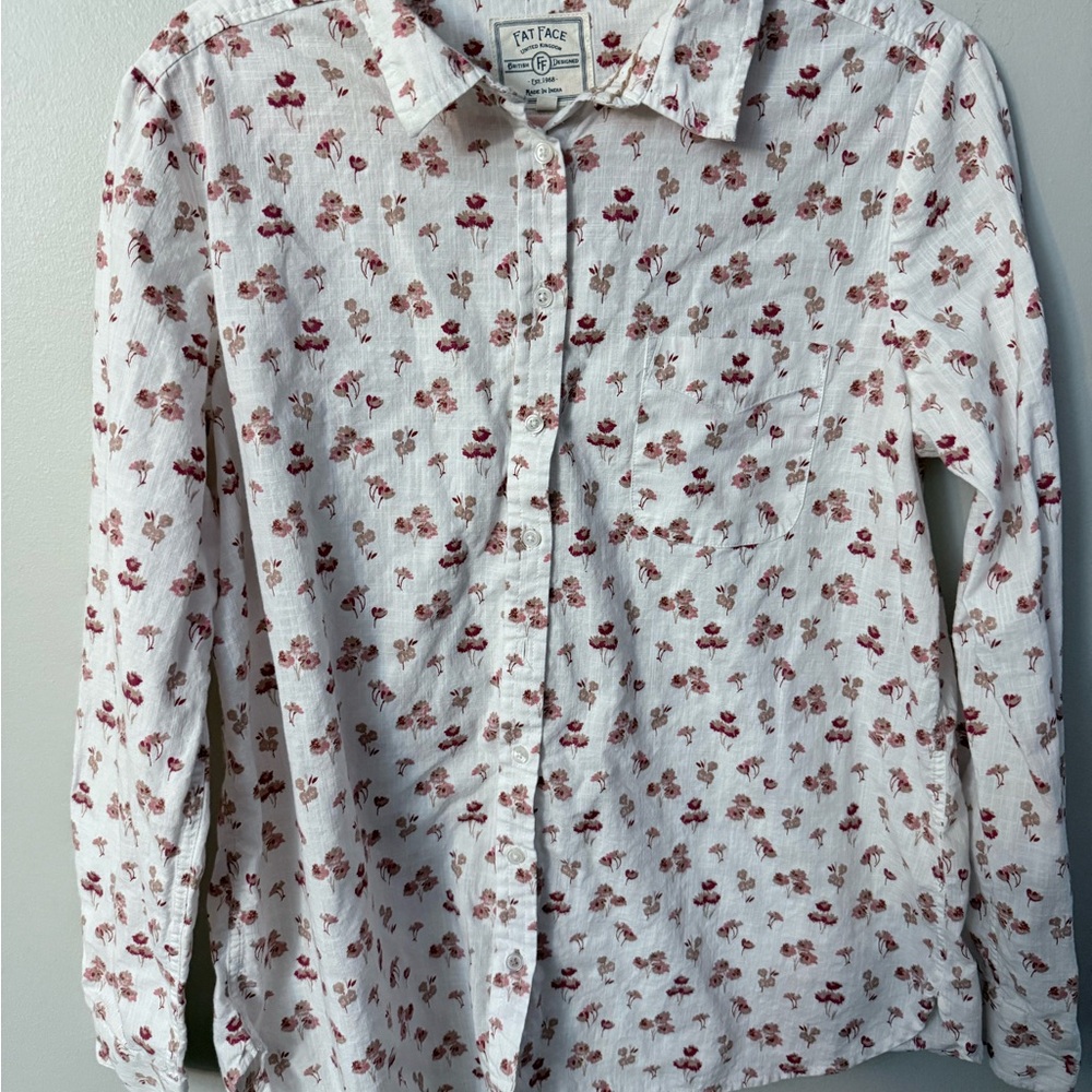 Fat Face Button Down Shirt with Floral Print size USA size 12